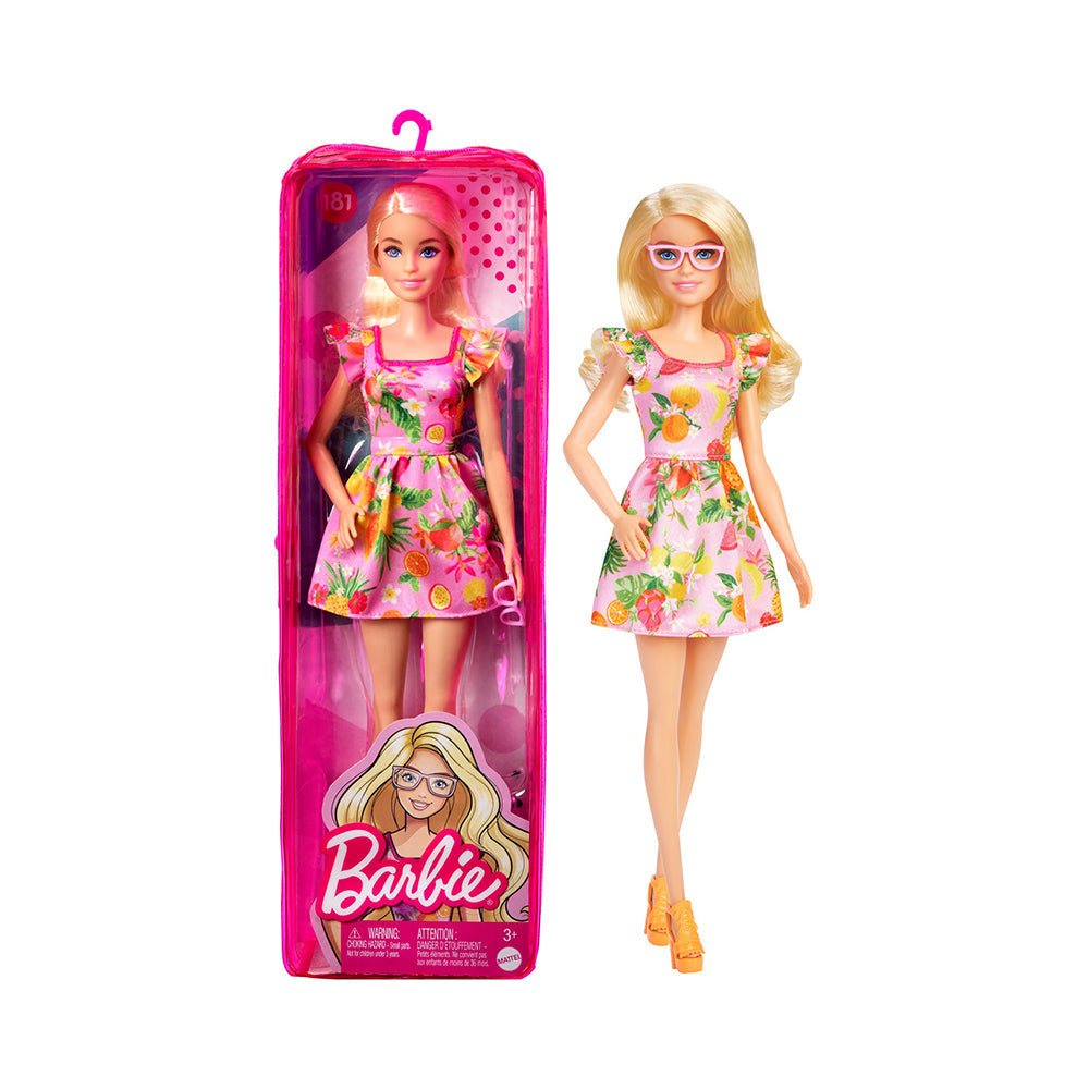 Barbie Fashionistas Doll #181 with Blonde Hair & Fruit Print Dress