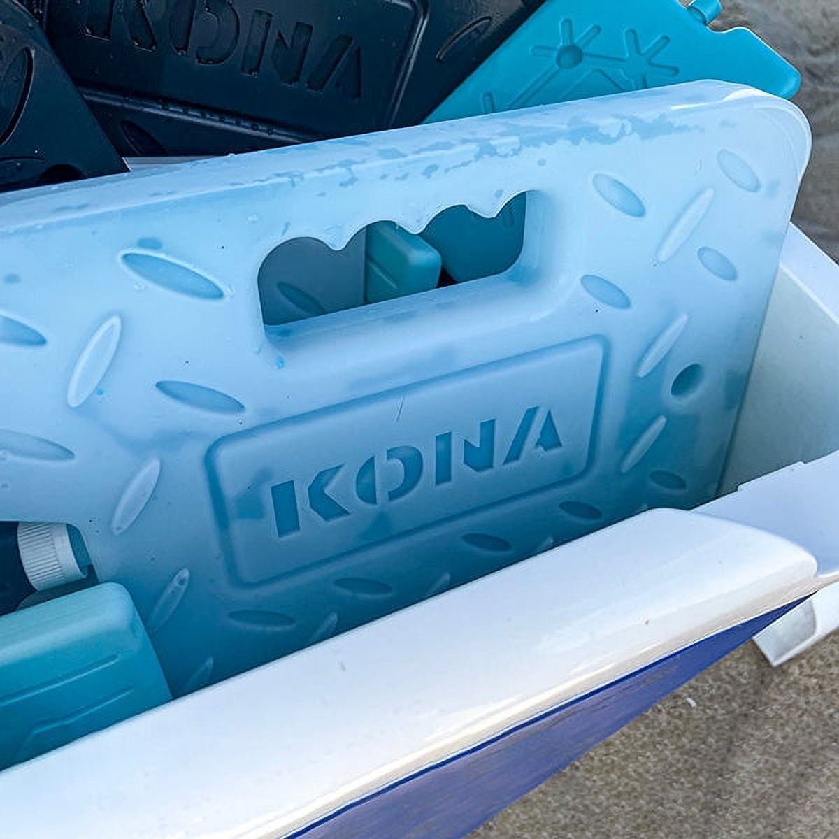 Kona XL 4 lb. Blue Ice Pack for Coolers - Extreme Long Lasting (-5C) Gel, Just Add Water Before First Use - Refreezable, Reusable