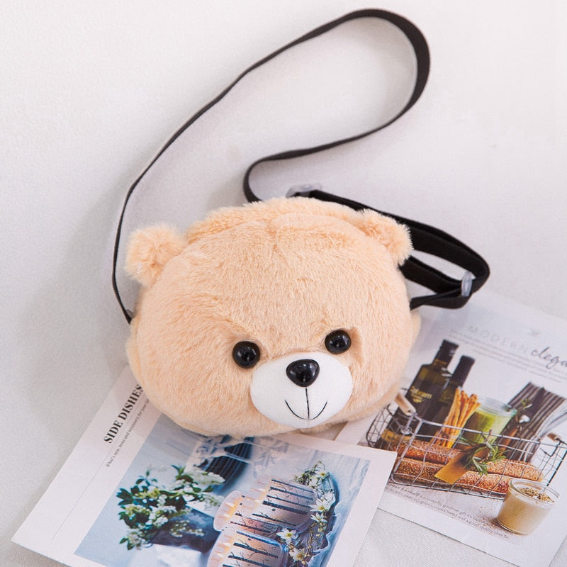 Cute Plush Teddy Bear Backpack Kawaii Bear Backpack Stuffed Bear Toy Children Crossbody Bag Kids Toy for Little Girl