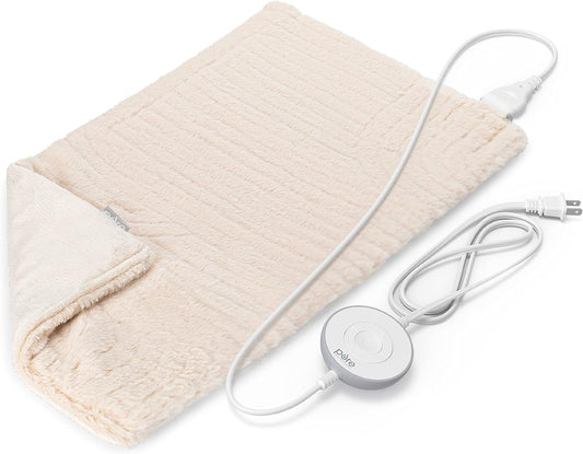 Pure Enrichment® PureRadiance™ Luxury Heating Pad for Cramps, Back, Neck, & Shoulder Pain Relief, Patented Design, Soft Faux Fur & Micromink, 6 Heat Settings, Machine Washable, 12”x24” (Golden Sands)