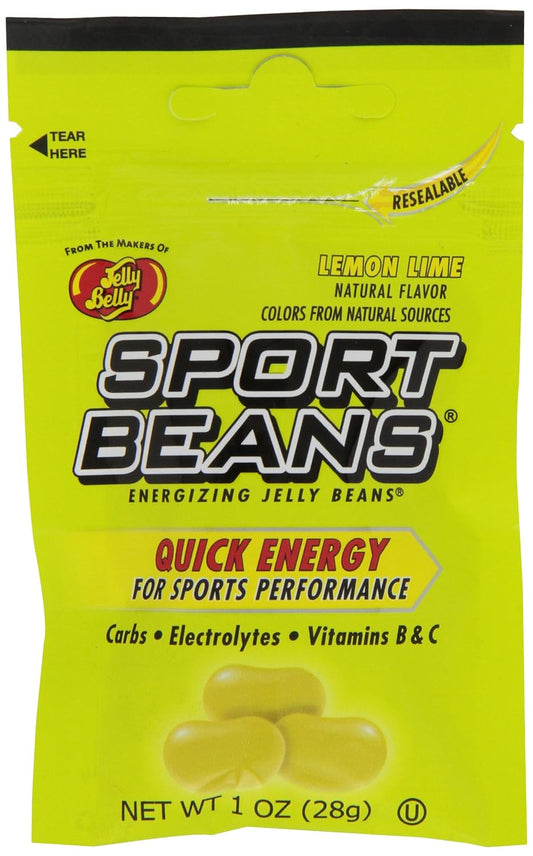 Jelly Belly Sport Beans, Lemon Lime Energizing Jelly Beans, 1-Ounce Bags (Pack of 24)