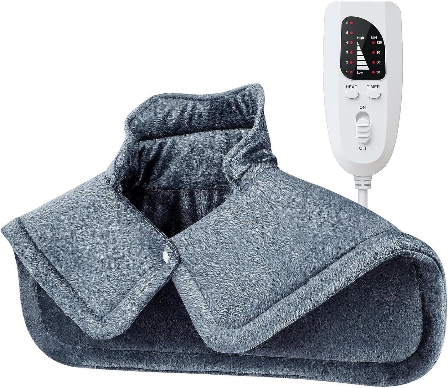 NIUONSIX Heating Pad for Neck and Shoulder Gifts for Dad Mom 2lb Weighted Heated Pad for Pain Relief 6 Heat Settings 2H Countdown Gifts for Women Men