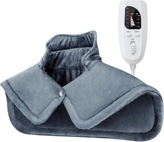 NIUONSIX Heating Pad for Neck and Shoulder Gifts for Dad Mom 2lb Weighted Heated Pad for Pain Relief 6 Heat Settings 2H Countdown Gifts for Women Men