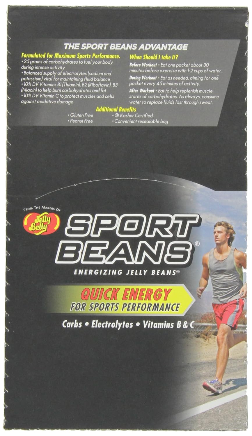 Jelly Belly Sport Beans, Orange Energizing Jelly Beans, 1-Ounce Bags (Pack of 24)