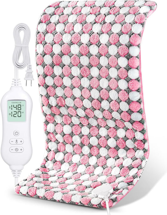 NOWWISH Heating Pad for Back Pain & Cramps Relief, Moist Heat & Auto Shut Off, Machine Washable, Gifts for Women, Mom, Wife,12 "x 24",Purple
