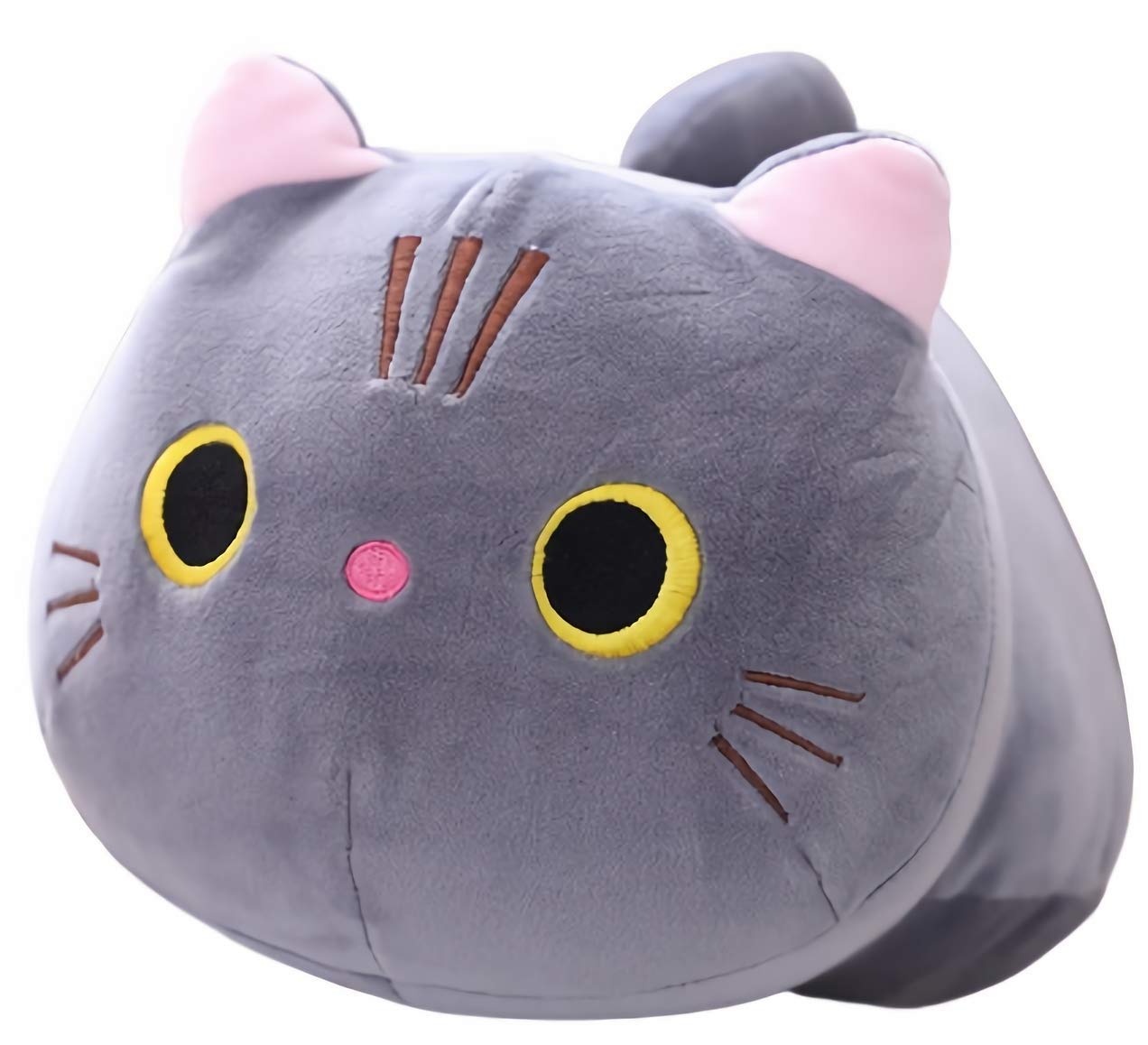 Cat Town Cute Dakimakura Fluffy Mochi Plush Cat Cushion Grey Kitten Plush Toys