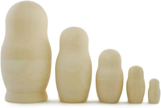 Blank DIY 5 set Large babushka (16CM ) Babushka Matryoshka Nesting dolls