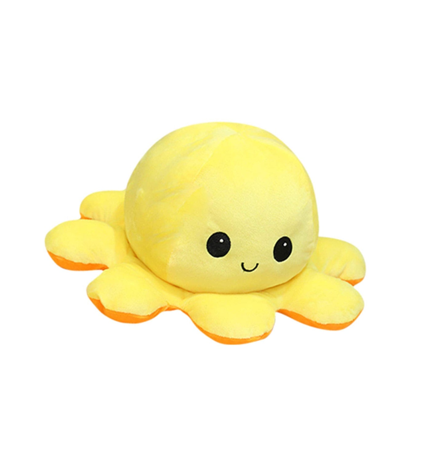 Slinx Octopus Plush Toy Angry Face And Laughing Face (Orange x Yellow) 20cm Japan Reversible Gift