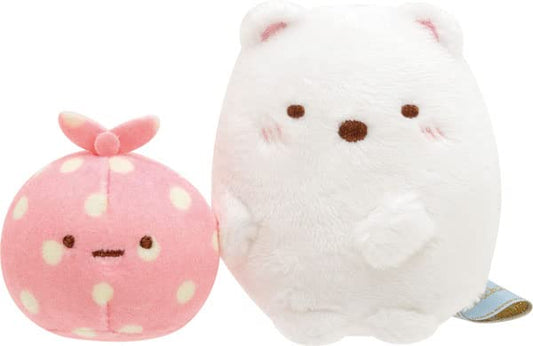 San-X Sumikko Gurashi  Bear Cafe At Home  Tenori Plush Pair Shirokuma Furoshiki Mf87401