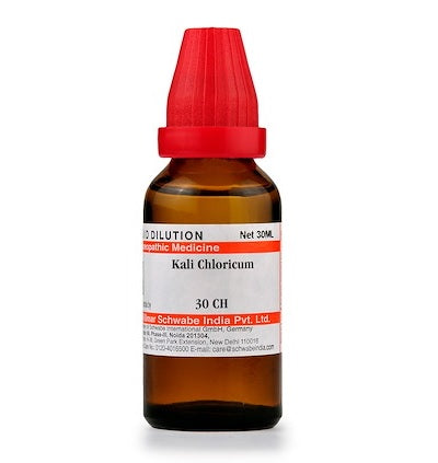 Kali Chloricum Dilution 6C, 30C, 200C, 1M, 10M.
