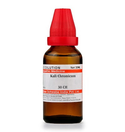 Kali Chromicum Dilution 6C, 30C, 200C, 1M, 10M.