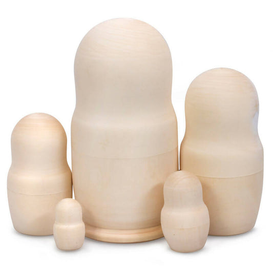 Blank DIY 5 set Large babushka (15CM ) Babushka Matryoshka Nesting dolls