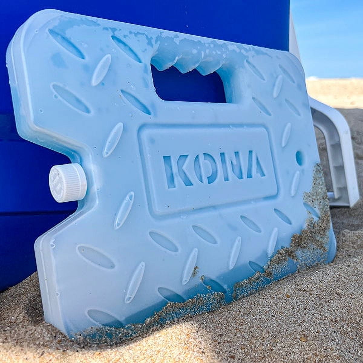 Kona XL 4 lb. Blue Ice Pack for Coolers - Extreme Long Lasting (-5C) Gel, Just Add Water Before First Use - Refreezable, Reusable