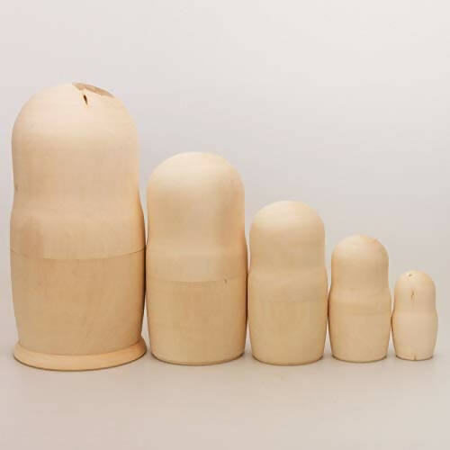 Blank DIY 5 set Large babushka (18.5CM ) Babushka Matryoshka Nesting dolls