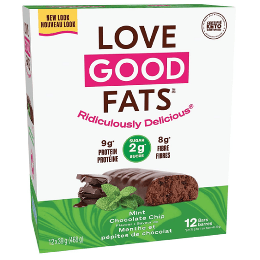 Love Good Fats Mint Chocolate Chip Snack Bars 12 x 39 g