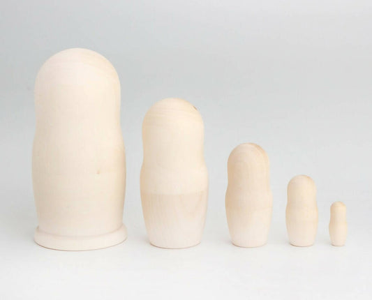Blank DIY 5 set Large babushka (17CM ) Babushka Matryoshka Nesting dolls