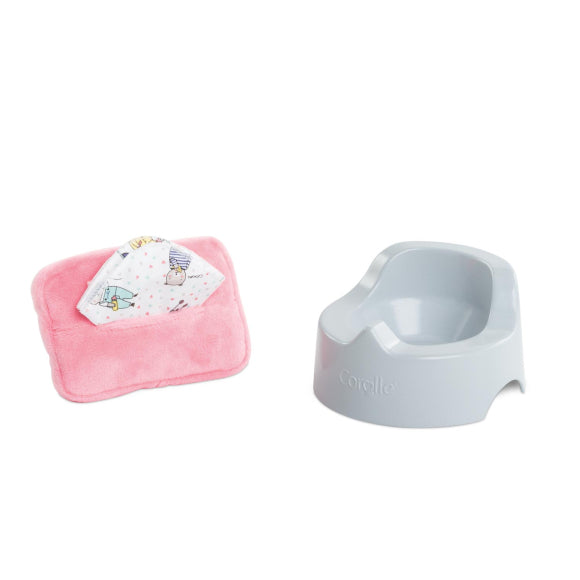 Corolle Potty and Baby Wipe for 12-inch baby doll